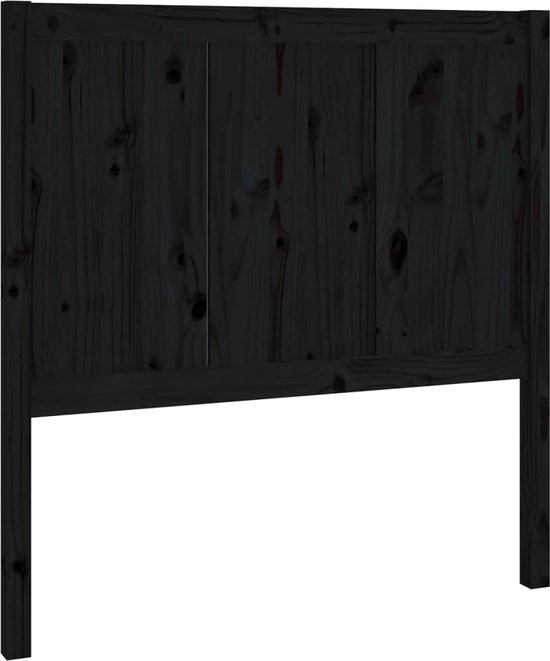 vidaXL Hoofdbord 95-5x4x100 cm massief grenenhout zwart - Bedonderdeel - Inclusief Houtreiniger en verfrisser - vidaXL