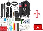 Survival kit + EHBO-Set - Professionele XL uitrusting -Kit 40-Delig- Survival armband, zakmes, paracord armband, zaklamp, kompas - Noodpakket - Outdoor camping survival set - Survival spullen - Gereedschappen & Accessoires