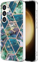 Coverup Marble Design TPU Back Cover - Geschikt voor Samsung Galaxy S24 Hoesje - Groen