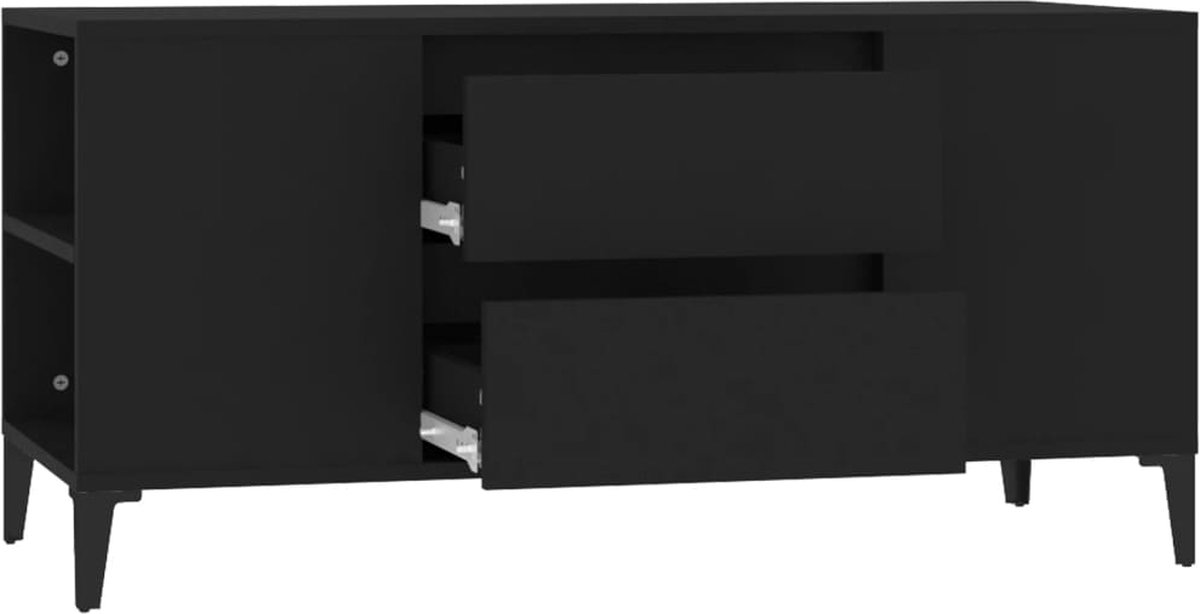 Hermiston Tv-meubel 102x44,5x50 cm bewerkt hout zwart