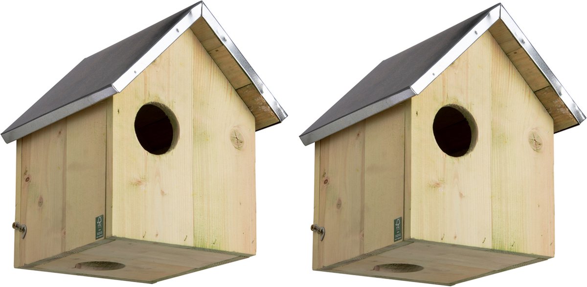 Best for Birds Houten eekhoorn nestkast - 2x - 26 x 25 x 29 cm - Woonhuisjes voor eekhoorns