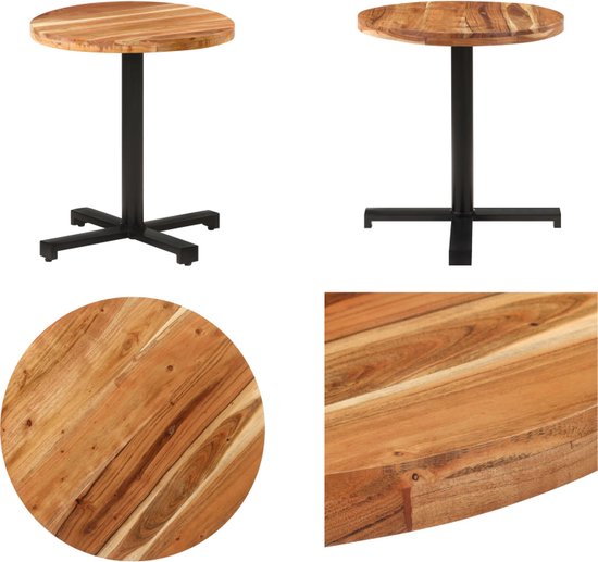 vidaXL Table de bistro ronde Ø70x75 cm Bois d'acacia massif - Table de bistro - Tables de bistrot - Table - Tables