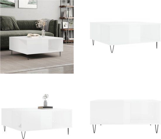 VidaXL Salontafel 50x50x40 cm bewerkt hout wit - Kantoormeubelen Plus VidaXL Salontafel 50x50x40 cm bewerkt hout wit - Kantoormeubelen Plus