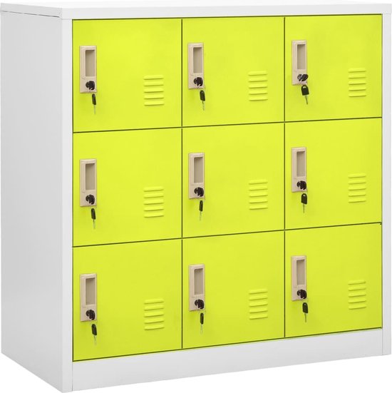 vidaXL Armoires à casiers 5 pcs 90x45x92-5 cm Acier Gris clair et vert - Armoire de casier - Armoires à casiers - Armoire de casier - Armoires de casier