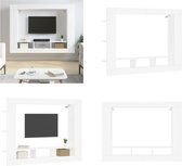vidaXL Tv-meubel 152x22x113 cm bewerkt hout wit - Tv-meubel - Tv-meubelen - Tv-standaard - Televisiemeubel
