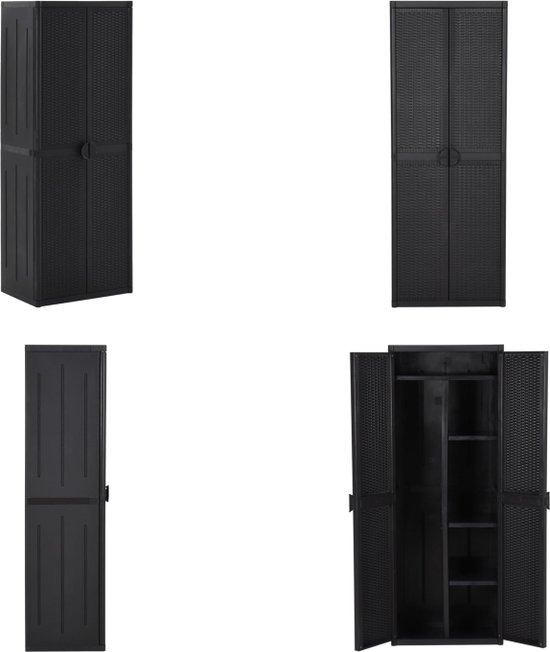 Tuinkast 83x45x76 cm poly rattan grijs kopen
