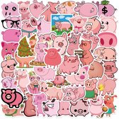 Stickers - Varken - Big - Pig - Roze - Dieren - Boerderijk - Roze - Laptop - Kids -