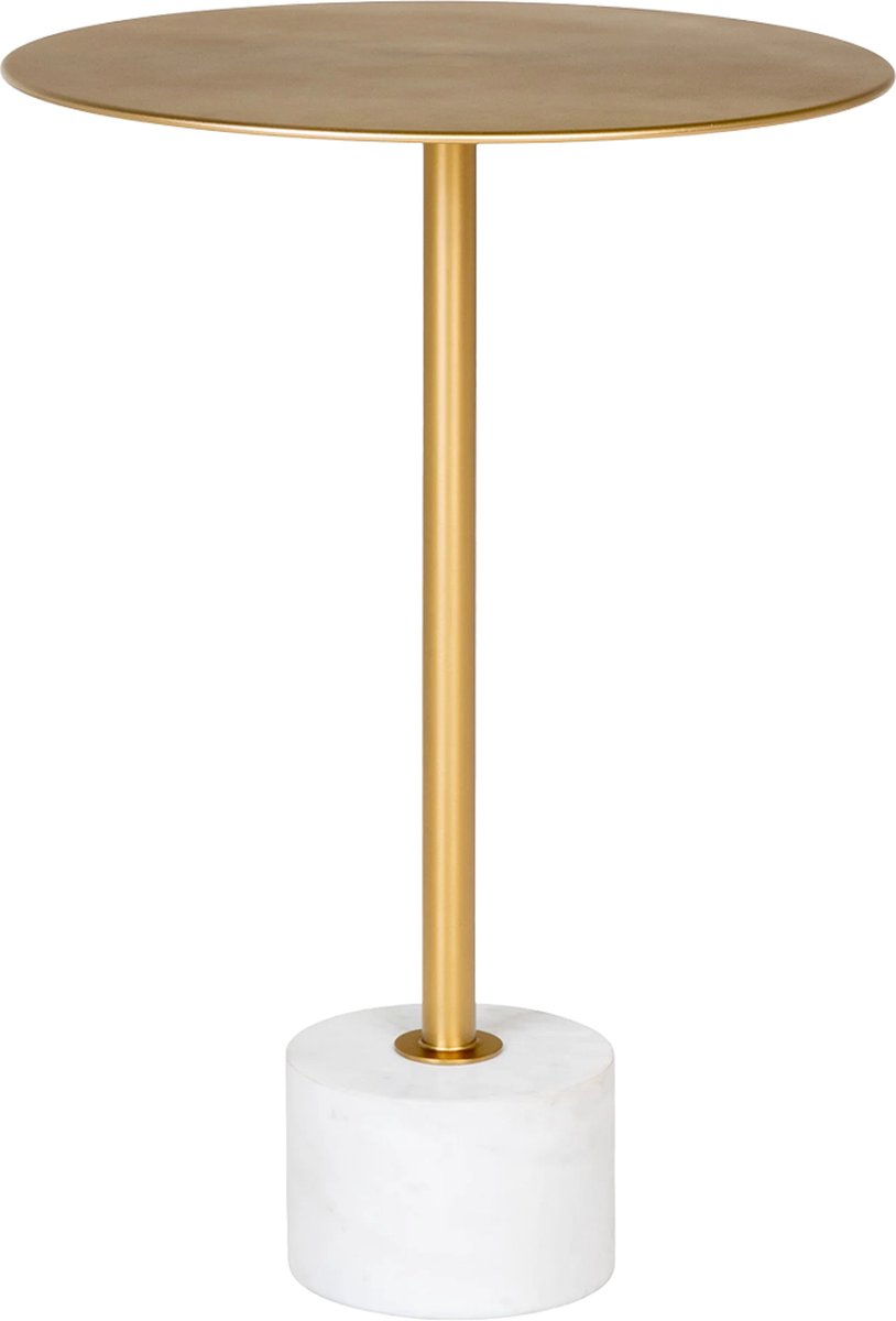 Artichok Manon Bijzettafel Goud - Metaal - Marmer - Rond - Salontafel