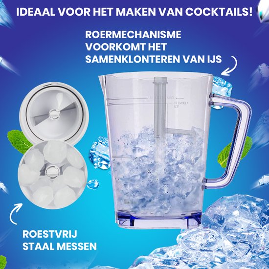 Livoo Ice Crusher - Slush Puppy Maker - Machine - Ijscrusher - Ijsmachine - Ice Breaker - Transparant - Inclusief Ijskan van Livoo — afbeelding 4