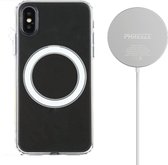 Draadloze Oplader + Hoesje - Geschikt voor iPhone XS Oplader - Siliconen Hoesje met Magneet - Magnetisch Wireless Charger