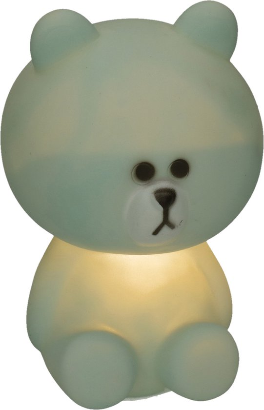 Concorde Kinder nachtlampje/bureaulampje - beertje - blauw - 14 cm van Concorde — afbeelding 3