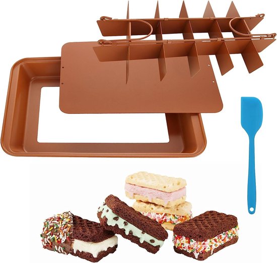 CHEDODU Brownie-pannen met scheidingswanden, antiaanbaklaag, duurzaam koolstofstaal, rechthoekig, voor het bakken van cakekoekjes
