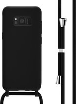 iMoshion Hoesje Geschikt voor Samsung Galaxy S8 Hoesje Met Koord - iMoshion Siliconen hoesje met koord - Zwart