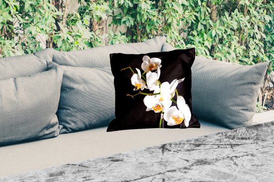 Coussin d'extérieur - Orchidée - Fleurs - Plantes - Botanique - 45x45 cm - Résistant aux intempéries