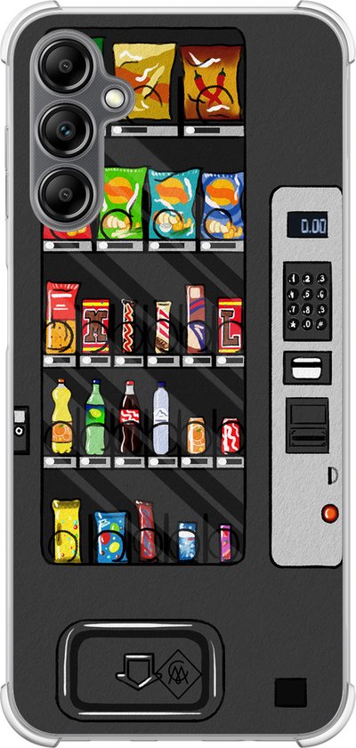 Coque Casimoda® - Convient pour Samsung Galaxy A14 5G - Distributeur de bonbons - Coque antichoc - Extra résistante - TPU/polycarbonate - Zwart, Transparent