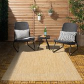 Flycarpets Capri Buitentapijt - Buitenkleed - Vloerkleed Voor Binnen & Buiten - Weer en UV bestendig - Perfect voor Balkon, Terras en Serre - Beige - 80x250 cm