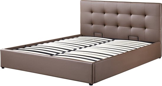 Bed Rianne Taupe - Stof - 160x200cm - Hoogte 95 cm