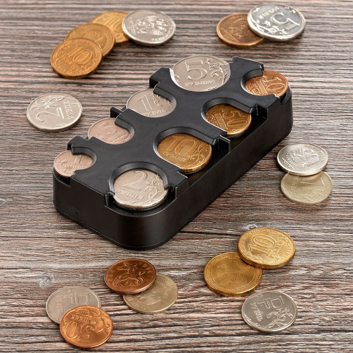 Organiseur à Pièces Euros Pour Voiture – 8 Compartiments (de 1 Cent à 2 Euros), Dimensions 10x5x2 Cm - 4