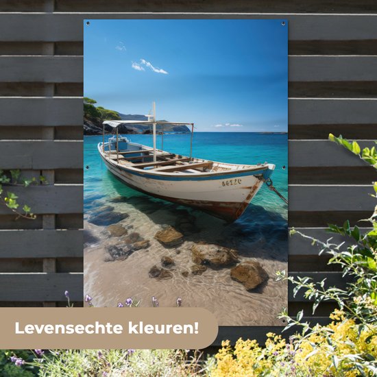 Affiche de jardin bateau - Décoration de jardin - 120x180 cm - Toile de jardin - Décoration maritime - Décoration murale extérieure - Affiche clôture maritime - Tableaux de jardin - Décoration murale de jardin - Posters de jardin