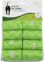 Mr. Poop Green poepzakjes - Navulling Poepzakjes 16 Rolletjes - Biologisch afbreekbaar - Groen