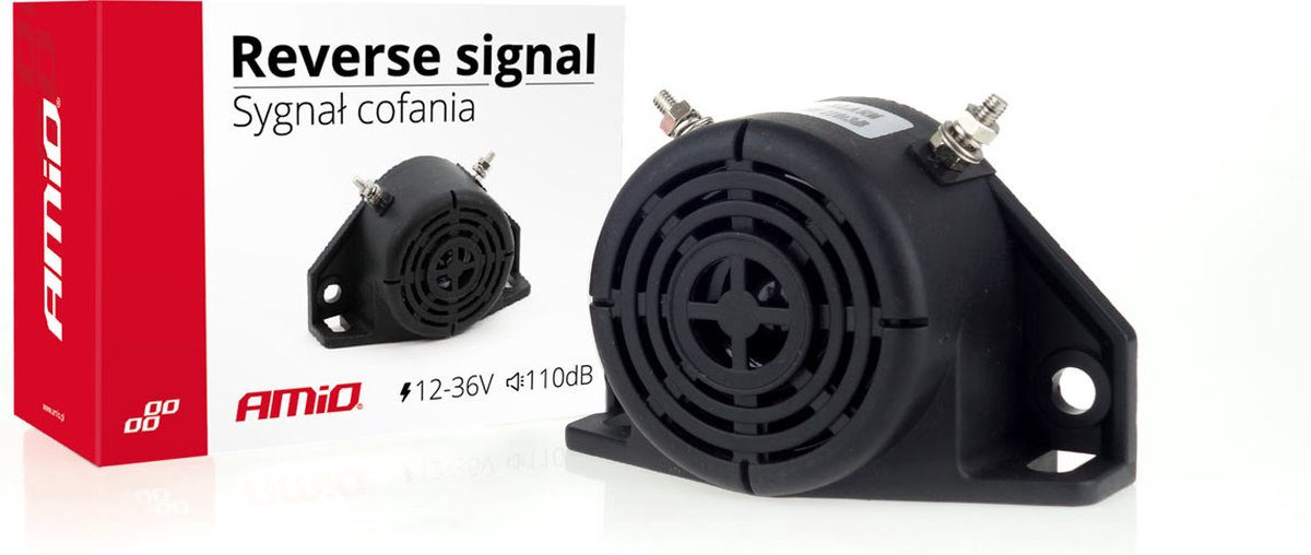 AMiO Achteruitrijalarm Pieper 12-36V 110dB Achteruitrijden Alarm Signaal