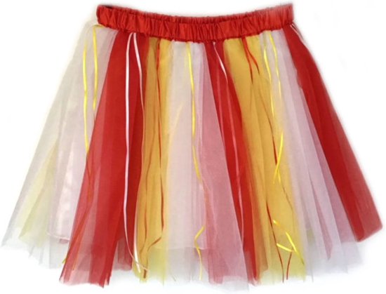 Carnaval tutu (rood wit geel)