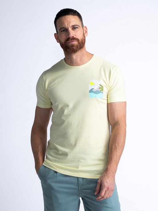 Petrol Industries - Heren Backprint T-shirt Tropicale - Geel - Maat M