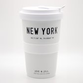 Joe&Jill Premium koffiemok - Koffiebeker To Go - 'New York' - 330ml - Porselein