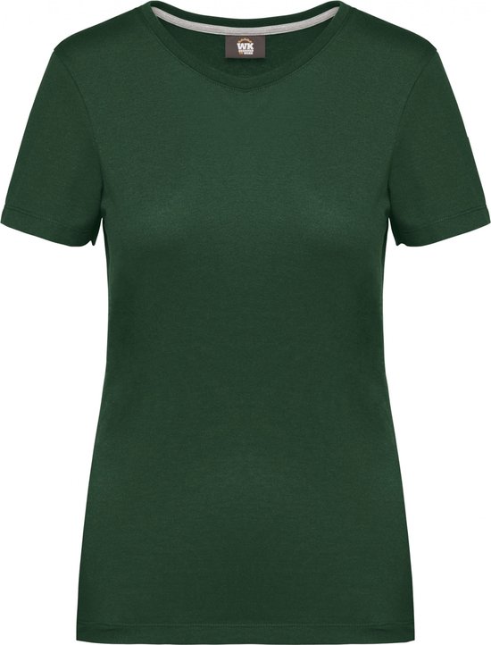 T-shirt Dames S WK. Designed To Work Ronde hals Korte mouw Forest Green 65% Polyester, 35% Katoen