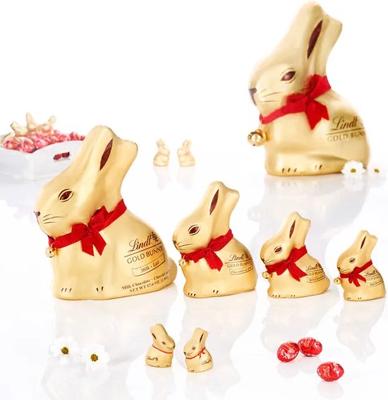 Lindt GOLD BUNNY XL Chocolade Paashaas 500 gram - Pasen cadeau - Melkchocolade - 30 cm hoog - Extra groot - Paasdecoratie