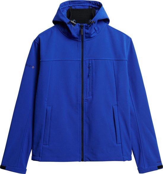 Superdry HOODED SOFT SHELL TREKKER JKT Heren Jas - Blauw - Maat XL