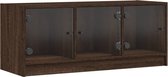 vidaXL-Tv-meubel-met-glazen-deuren-102x37x42-cm-bruineikenkleurig
