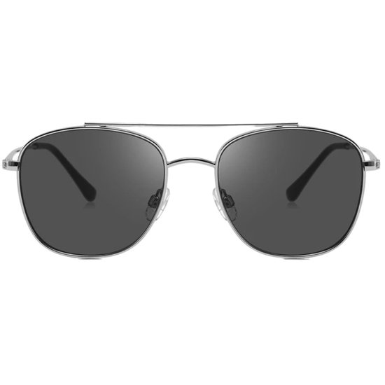 Fako Sunglasses® - Pilotenbril Metal - Piloot Zonnebril - Heren Zonnebril - Dames Zonnebril - Model Marc - Zilver - Zwart van Fako Sunglasses® — afbeelding 4