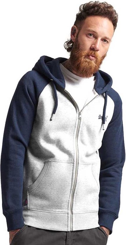 Superdry Essential Baseball Sweatshirt Met Volledige Rits Blauw S Man