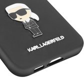 Karl Lagerfeld, Hoesje Geschikt voor Samsung Galaxy S23 FE Design Ikonik Metaal Siliconen Hard, Zwart