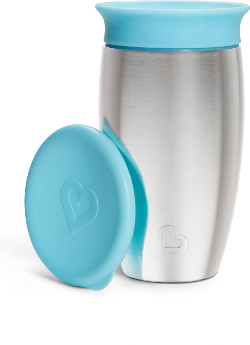Goedkoopste Munchkin Roestvrijstalen Drinkbeker - Miracle® 360° Sippy Cup - Koelt tot 10 uur - Anti-Lek Drinkbeker - 266ml - Blauw - Vanaf 12 Maanden