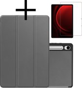 Hoesje Geschikt voor Samsung Galaxy Tab S9 FE Hoesje Case Hard Cover Hoes Book Case Met Uitsparing Geschikt voor S Pen Met Screenprotector - Grijs