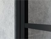 Saniclass Bellini douchecabine 90x90cm met vast paneel veiligheidsglas frame lines aan buitenzijde met anti kalk zwart mat