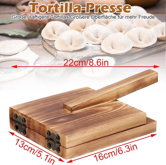 Navaris bamboo tortilla press - Makes 10 inch tortilla - Tortilla press