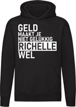 Geld maakt je niet gelukkig maar Richelle wel Hoodie - geld - humor - grappig - relatie - liefde - money - unisex - trui - sweater - capuchon