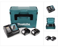 Makita Power Source Kit Li 18V met 2x BL1850B accu 5,0Ah + DC18RC oplader ( 197624-2 ) + Makpac