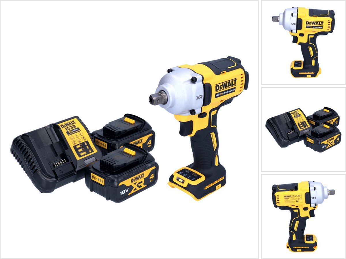 DeWalt DCF 892 M2 accu-slagmoersleutel 18 V 812 Nm 1/2" borstelloos + 2x oplaadbare accu 4.0 Ah + lader