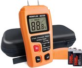 Vochtmeters - Hout Vochtigheidsmeter - Vochtdetector - met LCD Display - Wood Moisture Meter - Incl. Batterijen - Oranje