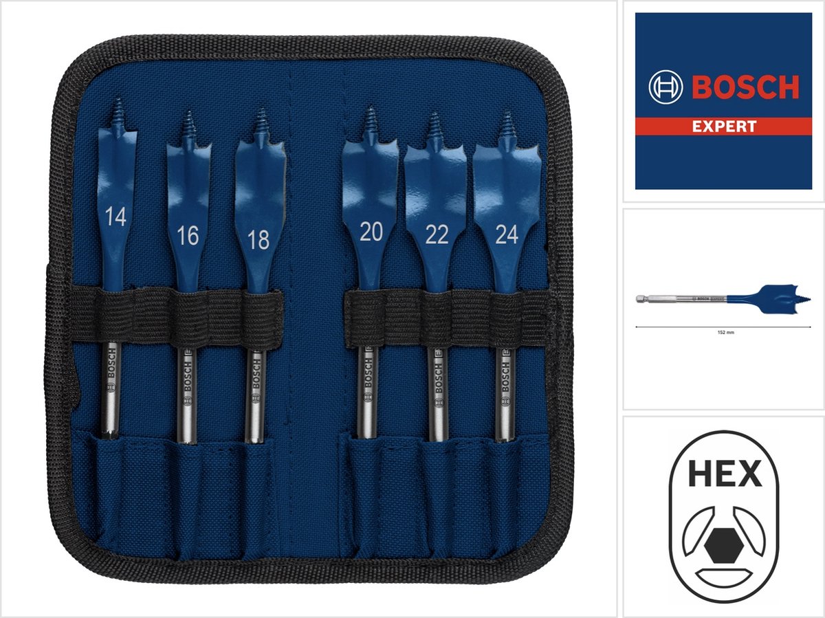 Bosch 2608900332 EXPERT Self Cut Speed speedboorset 14/16/18/20/22/24 Bosch 2608900332 EXPERT Self Cut Speed speedboorset 14/16/18/20/22/24