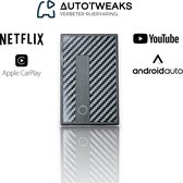 AutoTweaks Carplay Dongle - Apple CarPlay - Android Auto - Draadloos CarPlay - Extra Functies - Inclusief USB en USB-C - Compact - Zwart - Vernieuwd 2024 Model