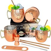 Tasse Mule de Moscou 500 ml, tasse à cocktail en cuivre pour toute boisson froide, vin, bar, coffret cadeau de fête, 4 pièces