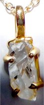 Hetty'S - Herkimer 'diamant' hanger - goldplated zilver - met collier 45 cm
