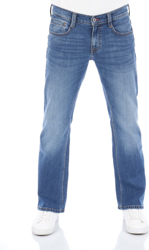 Mustang Heren Jeans Broeken Oregon Bootcut bootcut Fit Blauw 34W / 34L Volwassenen Denim Jeansbroek