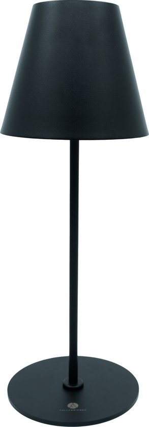 Fullambience Tafellamp Oplaadbaar - Incl. Oplaadstation - 7200 mAh Accu - Nachtlamp Draadloos - Dimbaar - Zwart - Binnen als Buiten