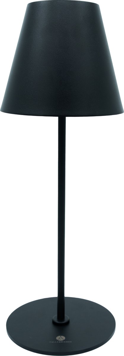 Fullambience Oplaadbare Tafellamp met Oplaadvoet - 7200 mAh Batterij - Dimbaar - Draadloos - Zwart - Binnen als Buiten